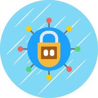 Lock Flat Circle Icon Design vector