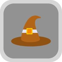 Witch Hat Flat round corner Icon Design vector