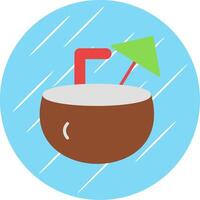 Coconut Flat Circle Icon Design vector