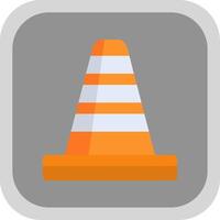 Traffic Cone Flat round corner Icon Design vector