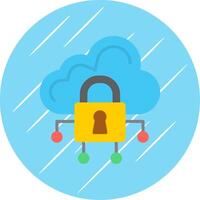 Data Secure Flat Circle Icon Design vector