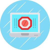 Ad Blocker Flat Circle Icon Design vector