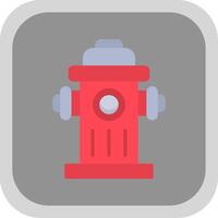 Fire Hydrant Flat round corner Icon Design vector