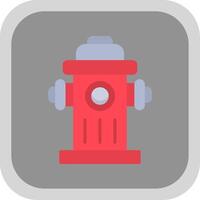 Fire Hydrant Flat round corner Icon Design vector