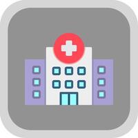 hospital plano redondo esquina icono diseño vector