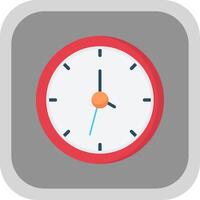 Clock Flat round corner Icon Design vector