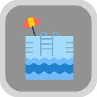 Swimming Pool Flat round corner Icon Design vector