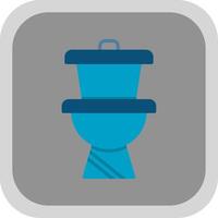 Wc Flat round corner Icon Design vector