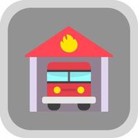 Fire Station Flat round corner Icon Design vector