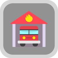 Fire Station Flat round corner Icon Design vector