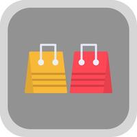 Shopping Bags Flat round corner Icon Design vector