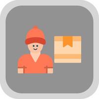 Delivery Man Flat round corner Icon Design vector