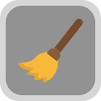 Broom Flat round corner Icon Design vector