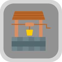 Water Well Flat round corner Icon Design vector