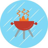 Grill Glyph Shadow Circle Icon Design vector