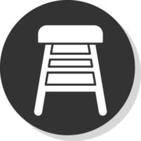 Bar Stool Glyph Shadow Circle Icon Design vector