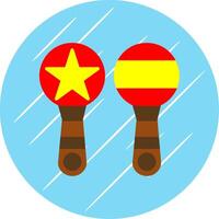 maracas glifo sombra circulo icono diseño vector