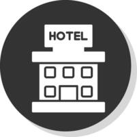 Hotel Glyph Shadow Circle Icon Design vector