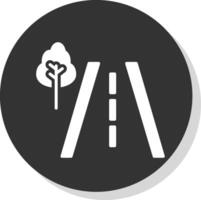 Road Glyph Shadow Circle Icon Design vector