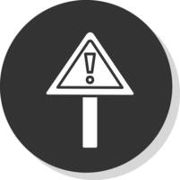 Alert Glyph Shadow Circle Icon Design vector