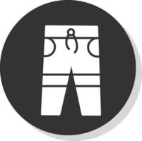 Trousers Glyph Shadow Circle Icon Design vector