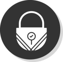 Lock Glyph Shadow Circle Icon Design vector