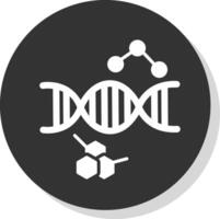 Dna Glyph Shadow Circle Icon Design vector