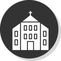 Iglesia glifo sombra circulo icono diseño vector