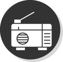 Radio Glyph Shadow Circle Icon Design vector