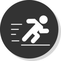 Jogging Glyph Shadow Circle Icon Design vector