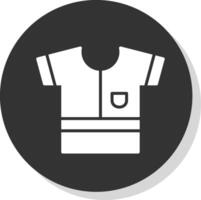 Shirt Glyph Shadow Circle Icon Design vector
