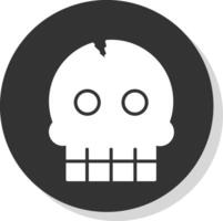 Skull Glyph Shadow Circle Icon Design vector