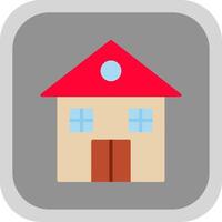 House Flat round corner Icon Design vector