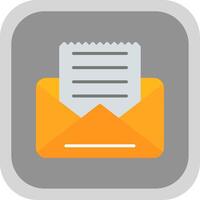 Envelope Flat round corner Icon Design vector