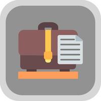 Briefcase Flat round corner Icon Design vector