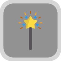 Magic Wand Flat round corner Icon Design vector