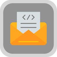 Envelope Flat round corner Icon Design vector