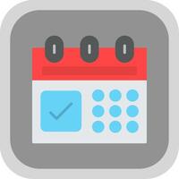 Calendar Flat round corner Icon Design vector