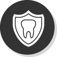 Tooth Glyph Shadow Circle Icon Design vector