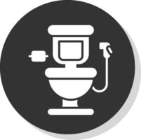 Toilet Glyph Shadow Circle Icon Design vector