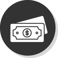 dólar glifo sombra circulo icono diseño vector