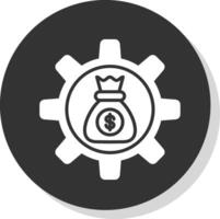 Asset Management Glyph Shadow Circle Icon Design vector