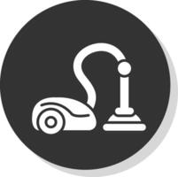 Vacuum Cleaner Glyph Shadow Circle Icon Design vector