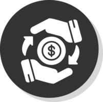 Loan Glyph Shadow Circle Icon Design vector