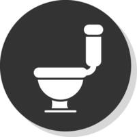 Toilet Glyph Shadow Circle Icon Design vector