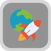 Rocket Ship Flat round corner Icon Design vector