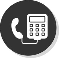 Phone Glyph Shadow Circle Icon Design vector