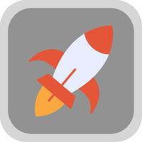 Rocket Ship Flat round corner Icon Design vector