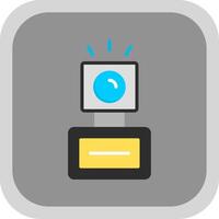 Camera Flash Flat round corner Icon Design vector
