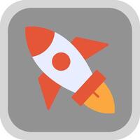 Rocket Flat round corner Icon Design vector